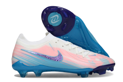 Men's Nike Phantom GX 2 Elite FG Firm Ground Low-Tops Football Boots - White/Pink/Blue