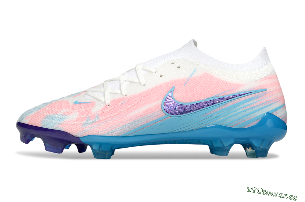 Men's Nike Phantom GX 2 Elite FG Firm Ground Low-Tops Football Boots - White/Pink/Blue 0