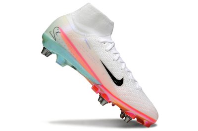 Men's Nike Air Zoom Mercurial Superfly 10 Elite SG Soft Ground High-Tops Football Boots - White/Black/Pink