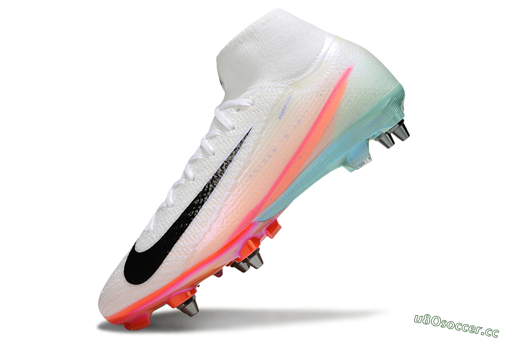 Men's Nike Air Zoom Mercurial Superfly 10 Elite SG Soft Ground High-Tops Football Boots - White/Black/Pink 5