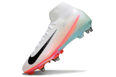 Men's Nike Air Zoom Mercurial Superfly 10 Elite SG Soft Ground High-Tops Football Boots - White/Black/Pink