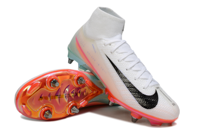 Men's Nike Air Zoom Mercurial Superfly 10 Elite SG Soft Ground High-Tops Football Boots - White/Black/Pink