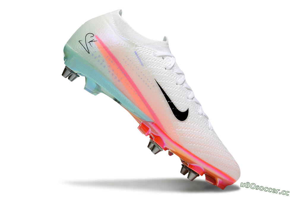 Men's Nike Air Zoom Mercurial Vapor 16 Elite SG Soft Ground Low-Tops Football Boots - White/Black/Pink 4