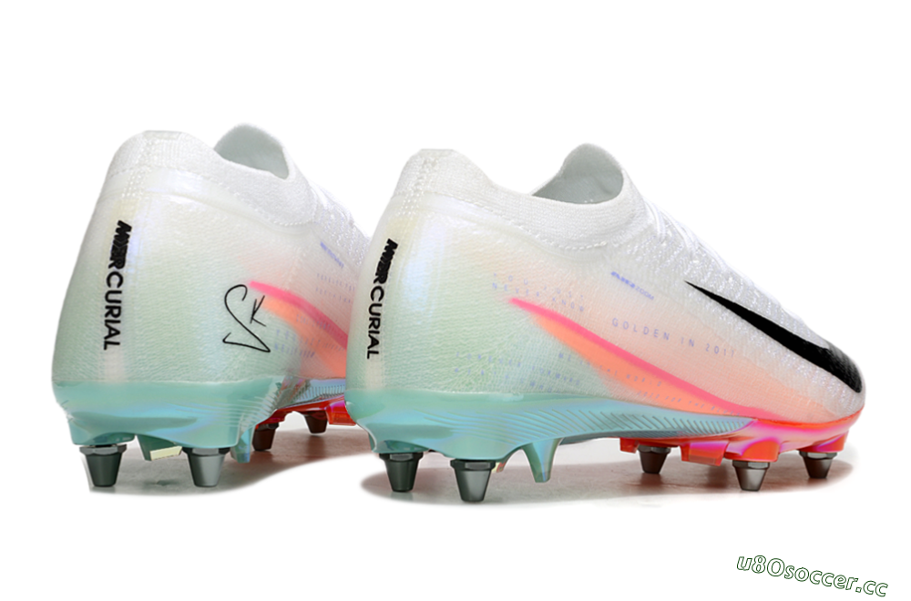 Men's Nike Air Zoom Mercurial Vapor 16 Elite SG Soft Ground Low-Tops Football Boots - White/Black/Pink 6