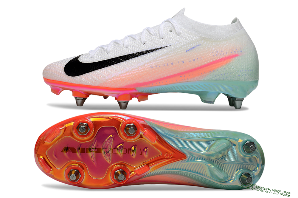 Men's Nike Air Zoom Mercurial Vapor 16 Elite SG Soft Ground Low-Tops Football Boots - White/Black/Pink 1