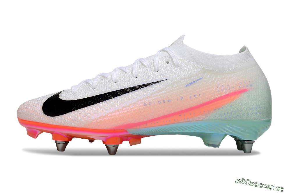 Men's Nike Air Zoom Mercurial Vapor 16 Elite SG Soft Ground Low-Tops Football Boots - White/Black/Pink 0