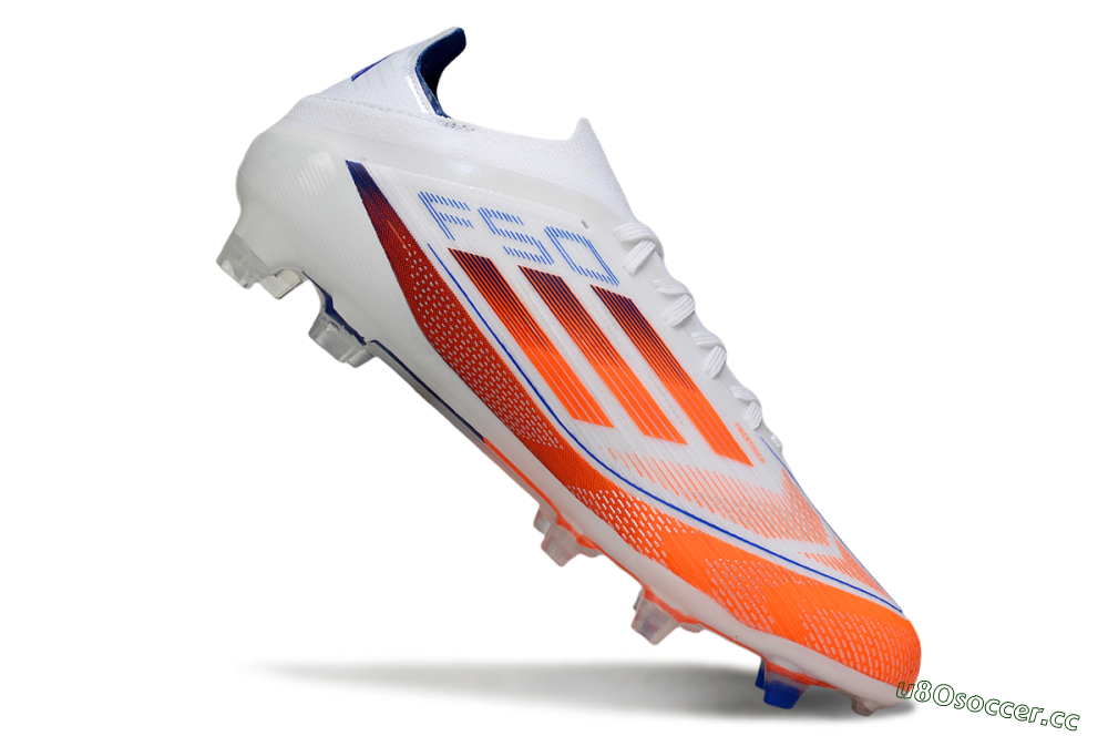 Men's Adidas F50 Elite FG Firm Ground Low-Tops Football Boots - White/Red/Blue 4