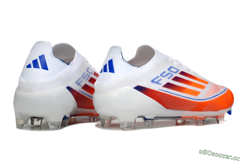 Men's Adidas F50 Elite FG Firm Ground Low-Tops Football Boots - White/Red/Blue 6