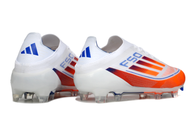 Men's Adidas F50 Elite FG Firm Ground Low-Tops Football Boots - White/Red/Blue