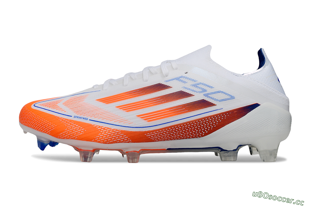 Men's Adidas F50 Elite FG Firm Ground Low-Tops Football Boots - White/Red/Blue 0