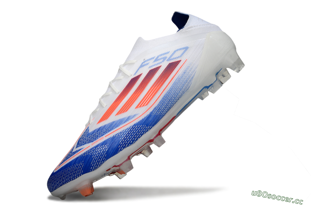 Men's Adidas F50 Elite FG Firm Ground Low-Tops Football Boots - White/Blue/Red 5