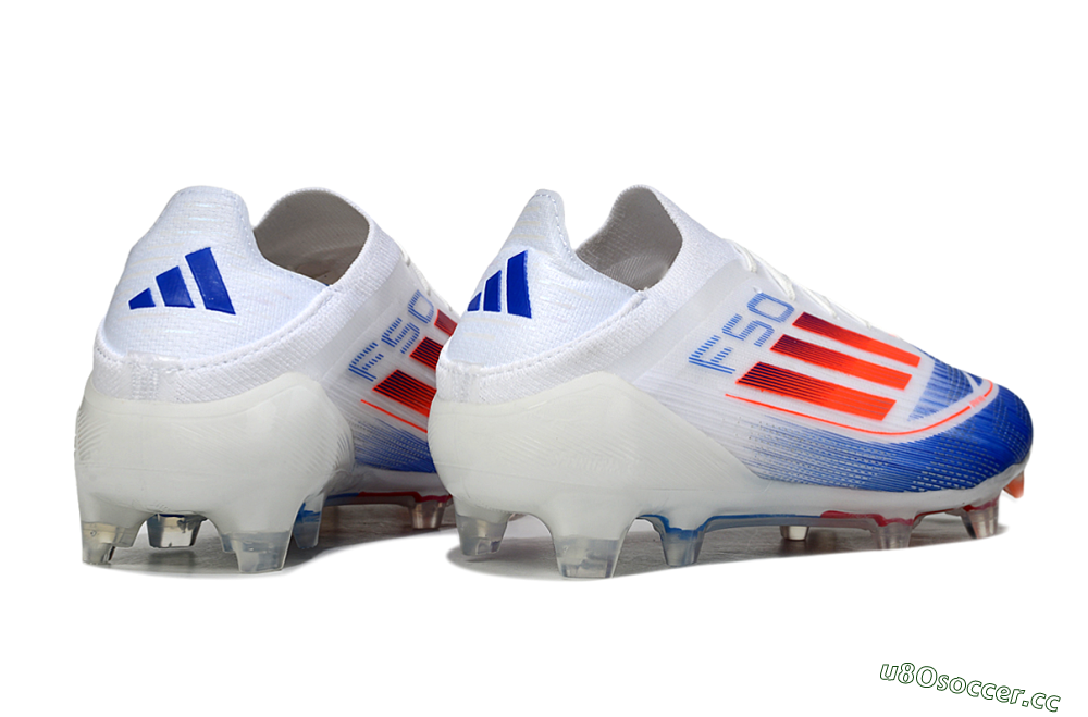 Men's Adidas F50 Elite FG Firm Ground Low-Tops Football Boots - White/Blue/Red 6