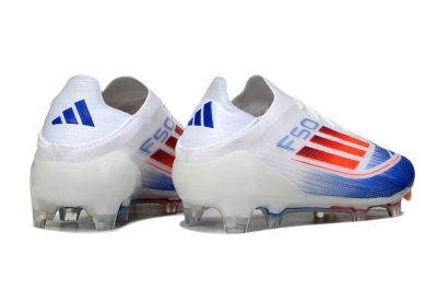 Men's Adidas F50 Elite FG Firm Ground Low-Tops Football Boots - White/Blue/Red