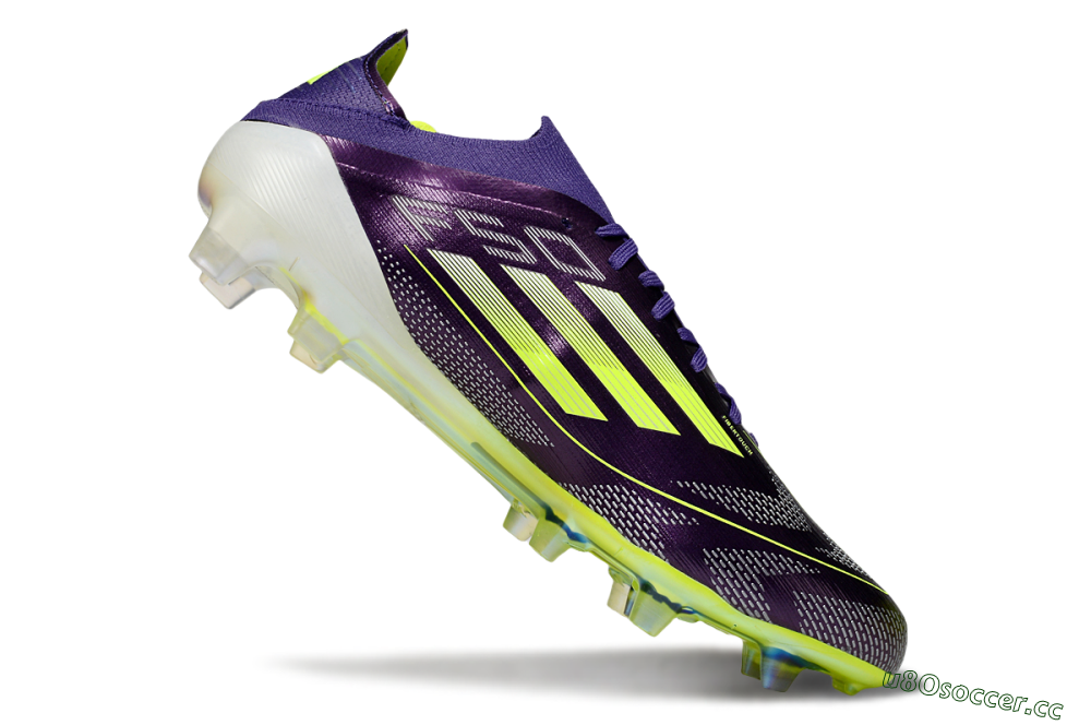 Men's Adidas F50 Elite FG Firm Ground Low-Tops Football Boots - Purple/Yellow 4