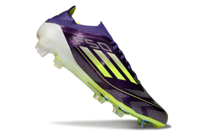 Men's Adidas F50 Elite FG Firm Ground Low-Tops Football Boots - Purple/Yellow