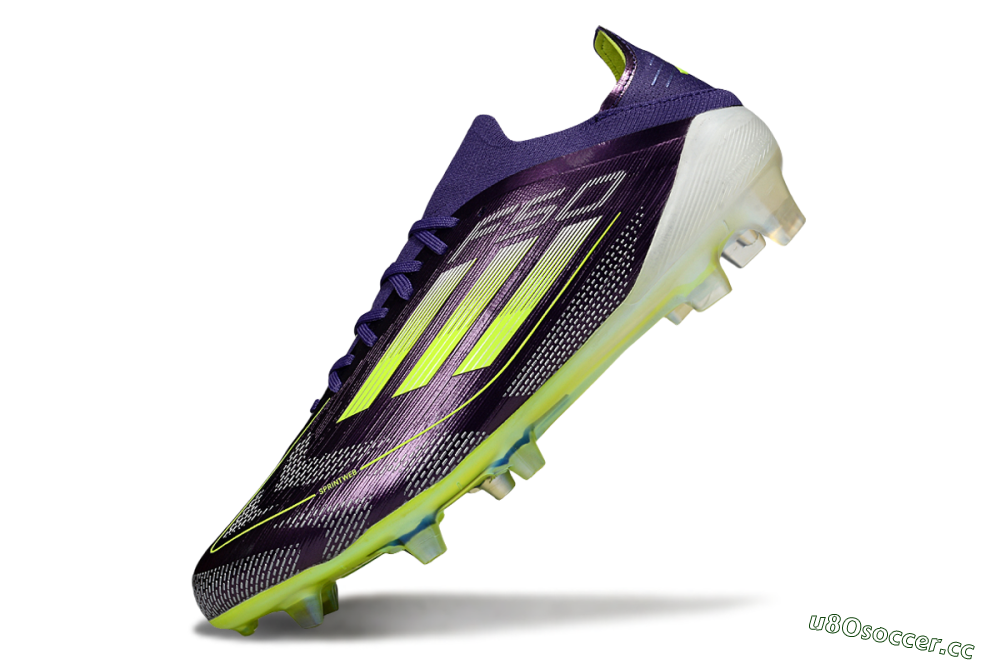 Men's Adidas F50 Elite FG Firm Ground Low-Tops Football Boots - Purple/Yellow 5