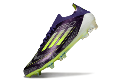 Men's Adidas F50 Elite FG Firm Ground Low-Tops Football Boots - Purple/Yellow