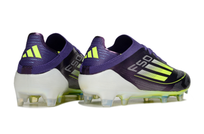 Men's Adidas F50 Elite FG Firm Ground Low-Tops Football Boots - Purple/Yellow