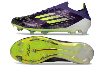 Men's Adidas F50 Elite FG Firm Ground Low-Tops Football Boots - Purple/Yellow