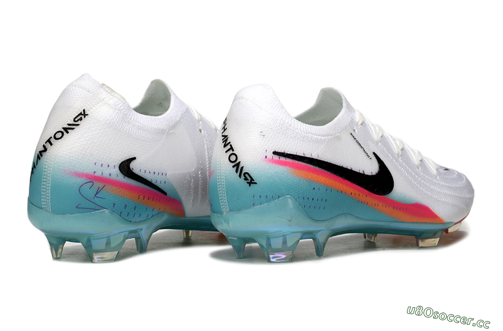 Men's Nike Phantom GX 2 Elite FG Firm Ground Low-Tops Football Boots - White/Red/Blue 5
