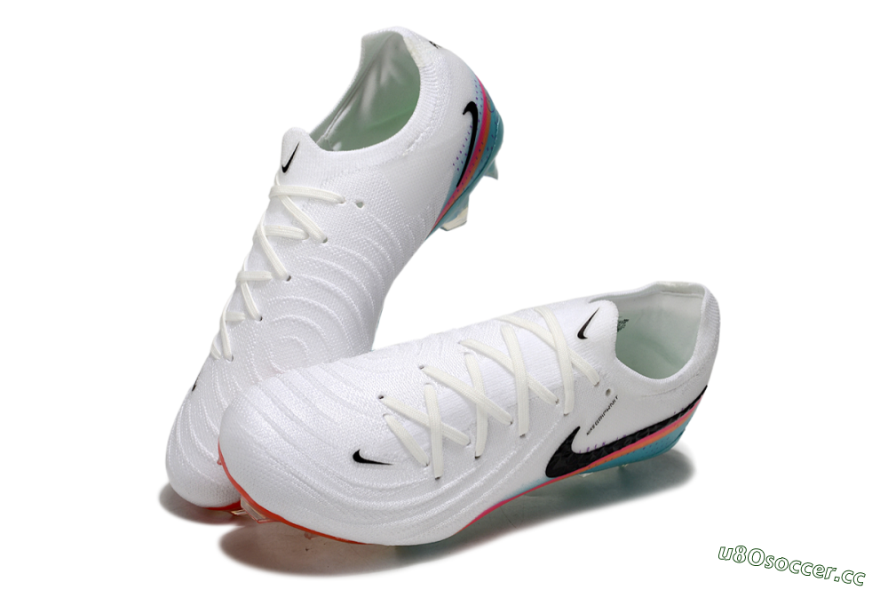 Men's Nike Phantom GX 2 Elite FG Firm Ground Low-Tops Football Boots - White/Red/Blue 3