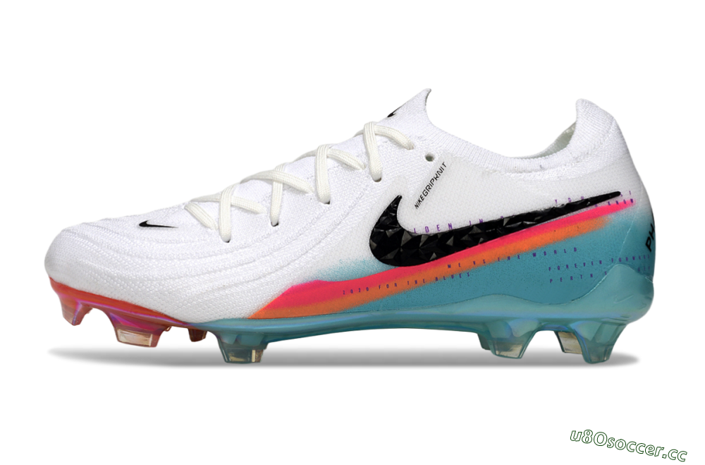 Men's Nike Phantom GX 2 Elite FG Firm Ground Low-Tops Football Boots - White/Red/Blue 0
