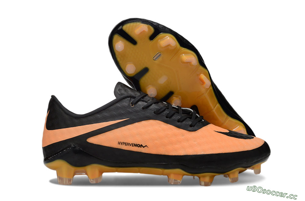 Unisex Nike Hypervenom Phantom FG Firm Ground Low-Tops Football Boots - Orange/Black 2