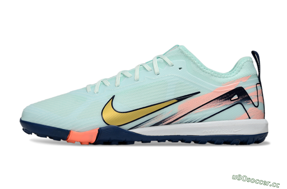 Unisex Nike Air Zoom Mercurial Vapor 16 Pro TF Artificial Turf Low-Tops Football Shoes - Jade/Gold/Pink 0