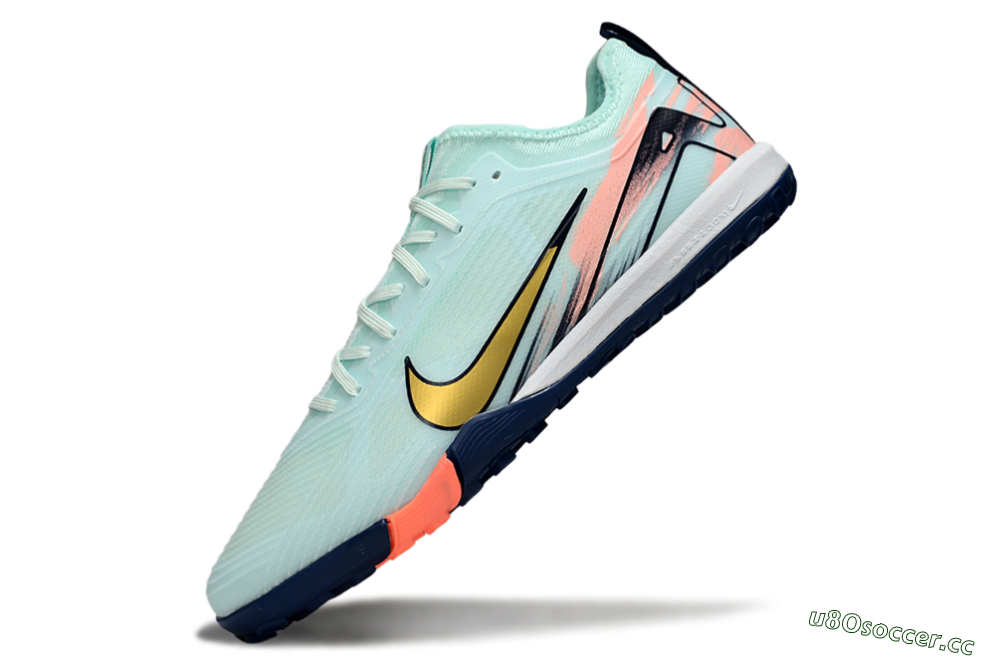 Unisex Nike Air Zoom Mercurial Vapor 16 Pro TF Artificial Turf Low-Tops Football Shoes - Jade/Gold/Pink 5