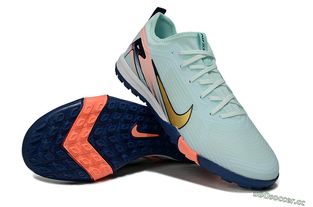 Unisex Nike Air Zoom Mercurial Vapor 16 Pro TF Artificial Turf Low-Tops Football Shoes - Jade/Gold/Pink 3