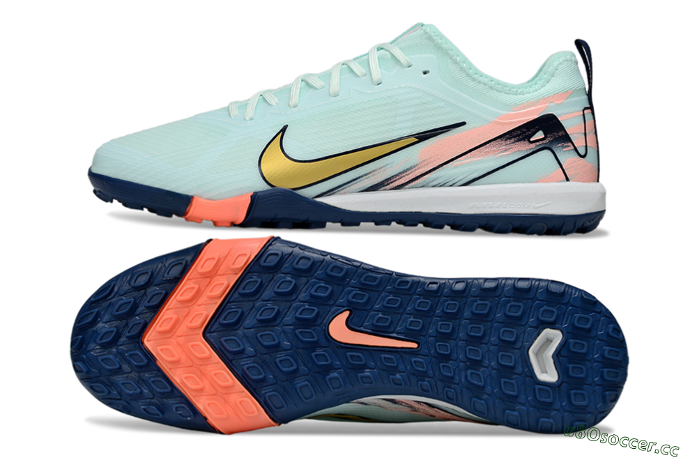 Unisex Nike Air Zoom Mercurial Vapor 16 Pro TF Artificial Turf Low-Tops Football Shoes - Jade/Gold/Pink 1
