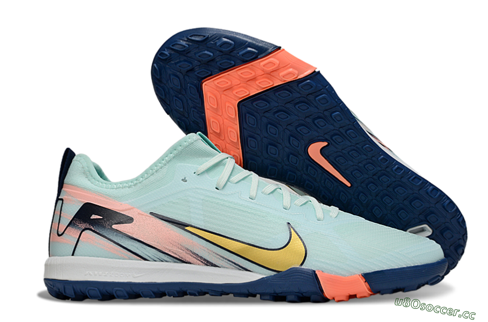 Unisex Nike Air Zoom Mercurial Vapor 16 Pro TF Artificial Turf Low-Tops Football Shoes - Jade/Gold/Pink 2