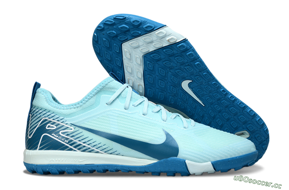 Unisex Nike Air Zoom Mercurial Vapor 16 Pro TF Artificial Turf Low-Tops Football Shoes - Jade/White/Blue 2