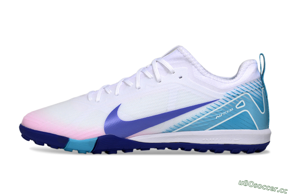 Unisex Nike Air Zoom Mercurial Vapor 16 Pro TF Artificial Turf Low-Tops Football Shoes - Whtie/Beige/Blue 0