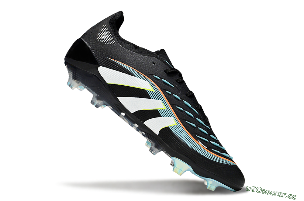 Unisex Adidas Predator 25 Elite FG Firm Ground Low-Tops Football Boots - Black/White/Jade 4