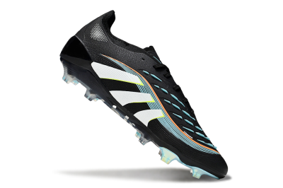 Unisex Adidas Predator 25 Elite FG Firm Ground Low-Tops Football Boots - Black/White/Jade