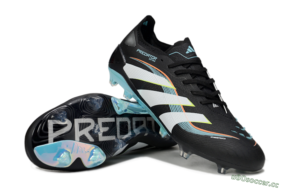 Unisex Adidas Predator 25 Elite FG Firm Ground Low-Tops Football Boots - Black/White/Jade 3