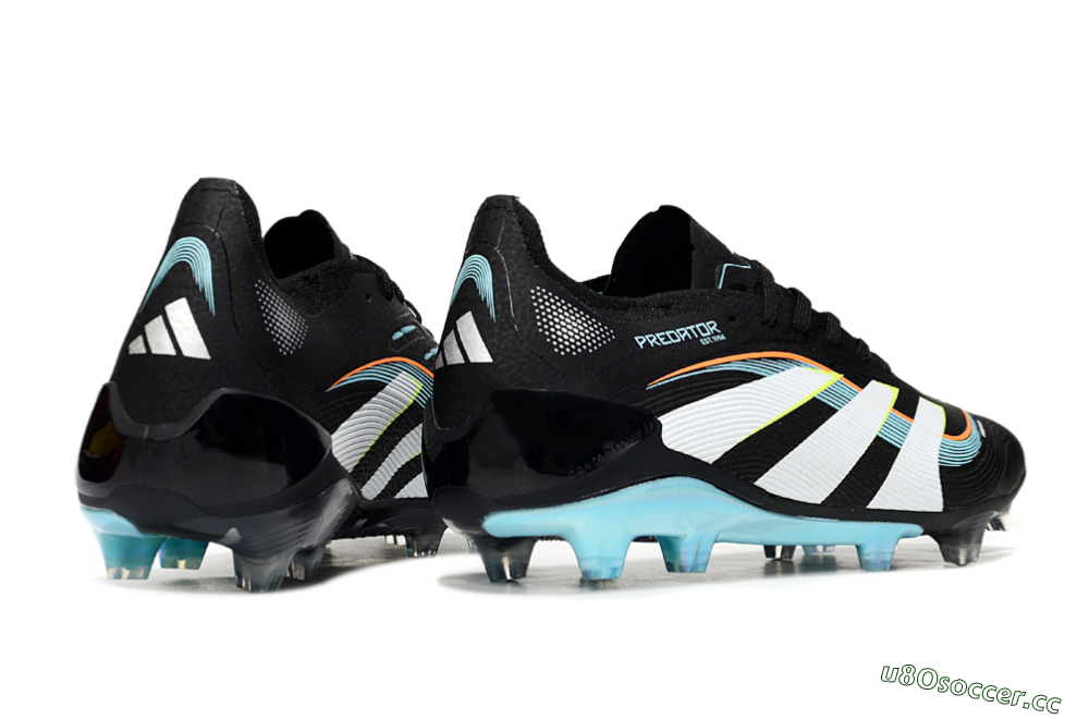 Unisex Adidas Predator 25 Elite FG Firm Ground Low-Tops Football Boots - Black/White/Jade 6