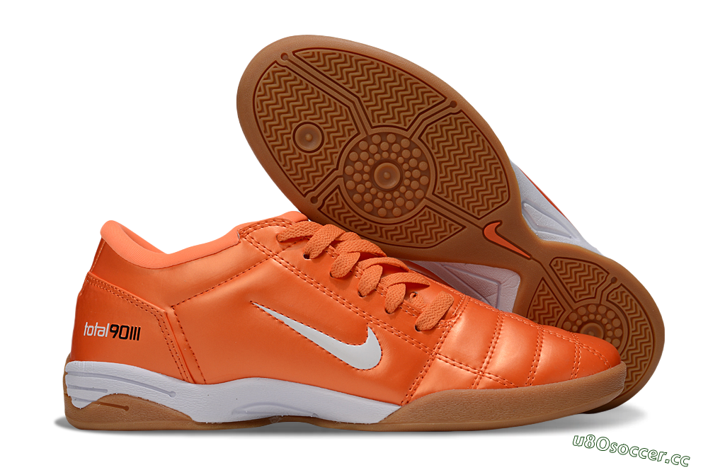 Unisex Nike Total 90 III IC Indoor & Futsal Low-Tops Football Shoes - Orange/White/Brown 2