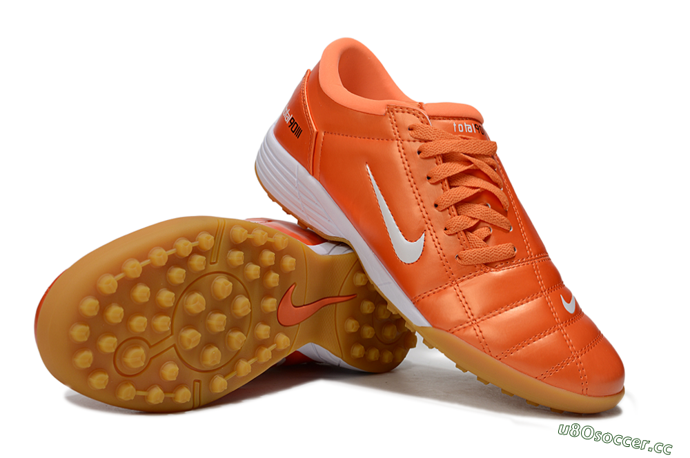 Unisex Nike Total 90 III TF Artificial Turf Low-Tops Football Shoes - Orange/White/Brown 3