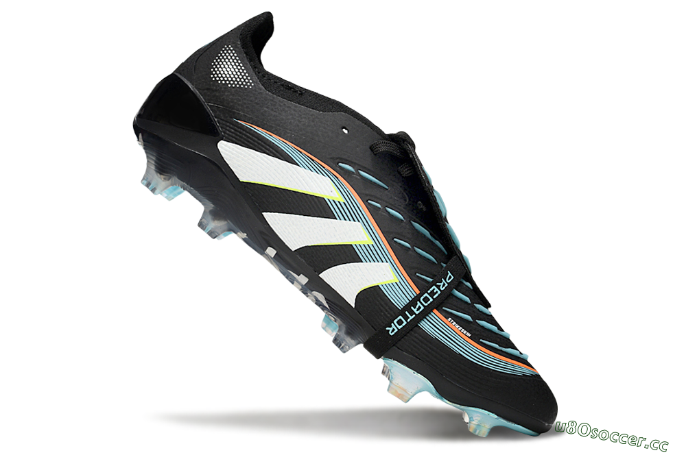Unisex Adidas Predator 25 Elite Foldover Tongue FG Firm Ground Low-Tops Football Boots - Black/White/Jade 4