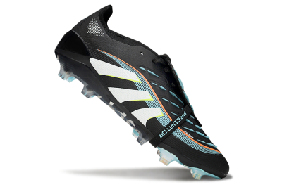 Unisex Adidas Predator 25 Elite Foldover Tongue FG Firm Ground Low-Tops Football Boots - Black/White/Jade