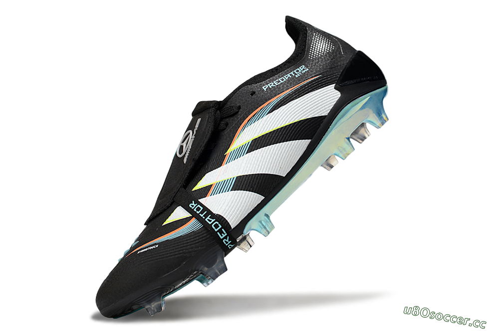Unisex Adidas Predator 25 Elite Foldover Tongue FG Firm Ground Low-Tops Football Boots - Black/White/Jade 5