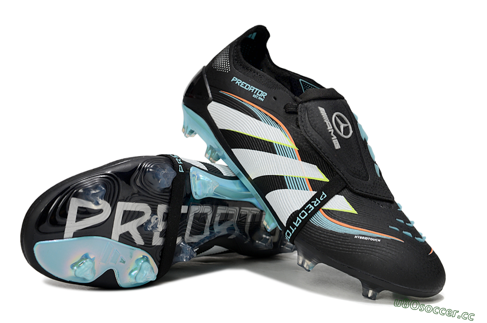 Unisex Adidas Predator 25 Elite Foldover Tongue FG Firm Ground Low-Tops Football Boots - Black/White/Jade 3