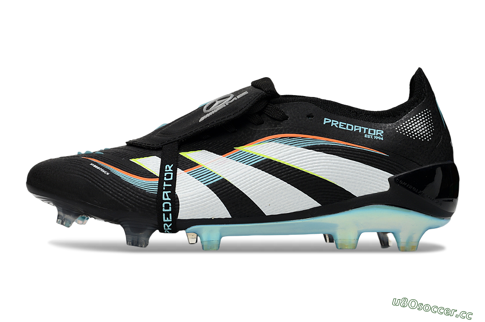 Unisex Adidas Predator 25 Elite Foldover Tongue FG Firm Ground Low-Tops Football Boots - Black/White/Jade 0