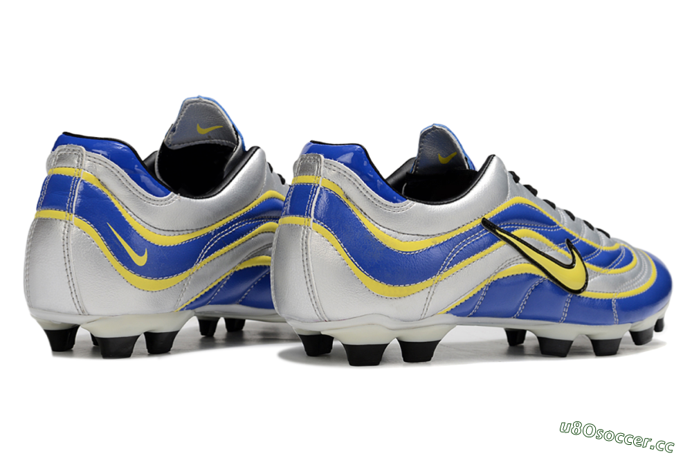Men's Nike Mercurial Vapor R9 FG Firm Ground Low-Tops Football Boots - Blue/Silver/Yellow 5