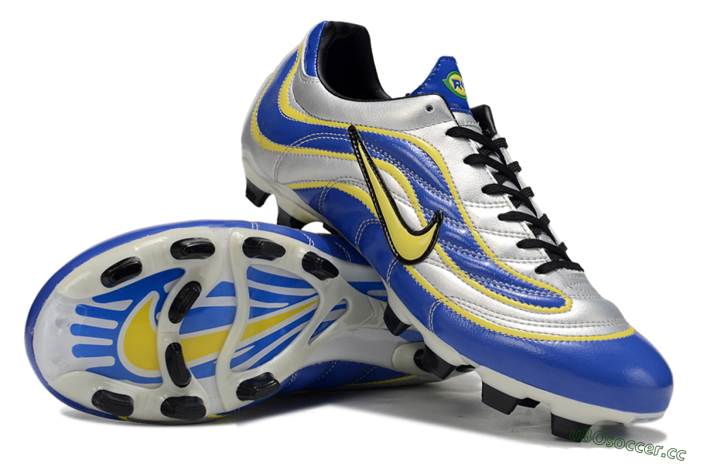 Men's Nike Mercurial Vapor R9 FG Firm Ground Low-Tops Football Boots - Blue/Silver/Yellow 3