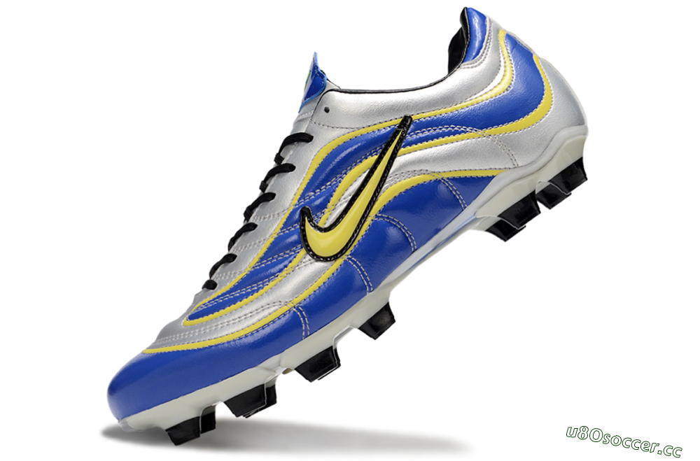 Men's Nike Mercurial Vapor R9 FG Firm Ground Low-Tops Football Boots - Blue/Silver/Yellow 4