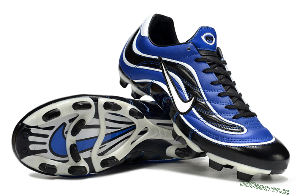 Men's Nike Mercurial Vapor R9 FG Firm Ground Low-Tops Football Boots - Blue/Black/White 3