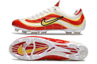 Men's Nike Mercurial Vapor R9 FG Firm Ground Low-Tops Football Boots - White/Red/Yellow